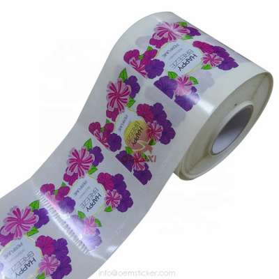 Machine printing Self adhesive vinyl stickers Custom pvc round logo Paper pp peel off big labels on of roll