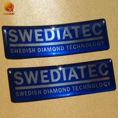 UV resistant custom chrome letters printed clear epoxy resin dome sticker for outdoor