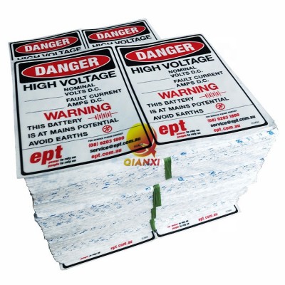 Custom security danger SIGN High voltage Safty label battery warning sticker