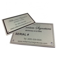 Custom Etched Logo Tags Engraved Aluminum Equipment Chrome Nameplate